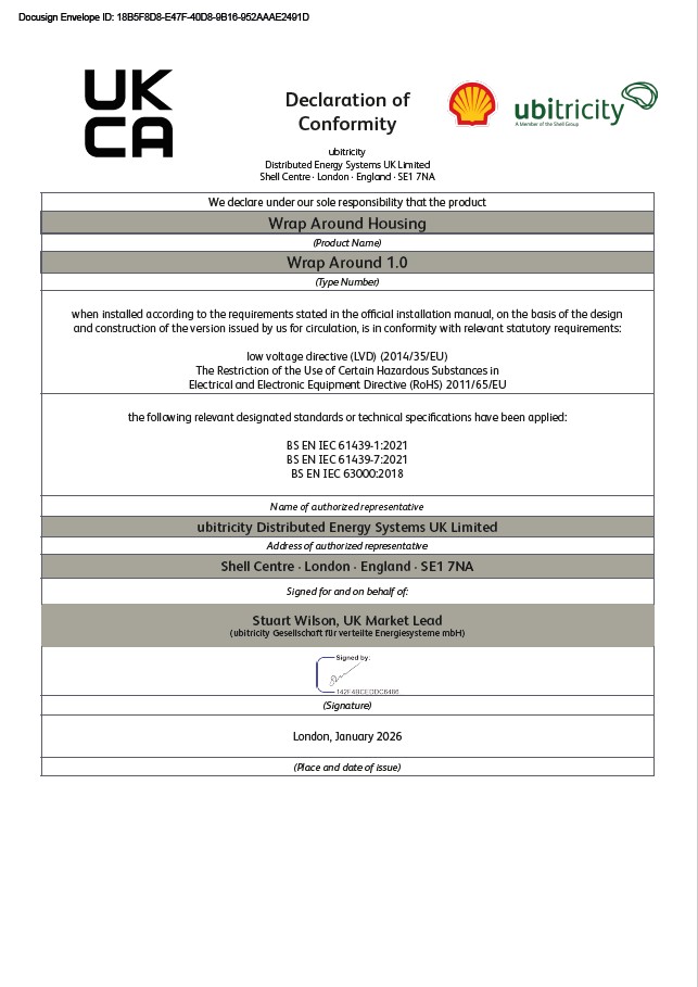 Teaser of the CE confirmation of conformity for ubitricity's lamppost charger Chelsea.