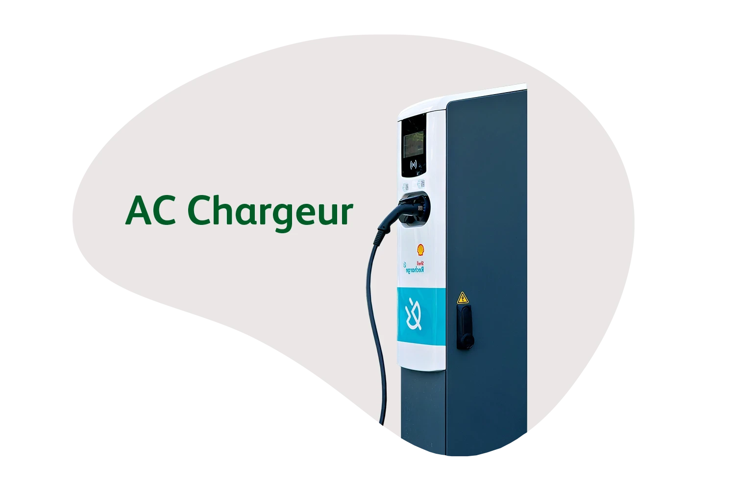 Représentation d'un chargeur Shell Recharge AC qu'ubitricity utilise pour développer son infrastructure de recharge.