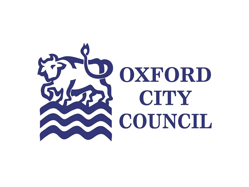 Logo of the Oxford City Council, where ubitricity operates hundreds of public charging stations for electric vehicles.