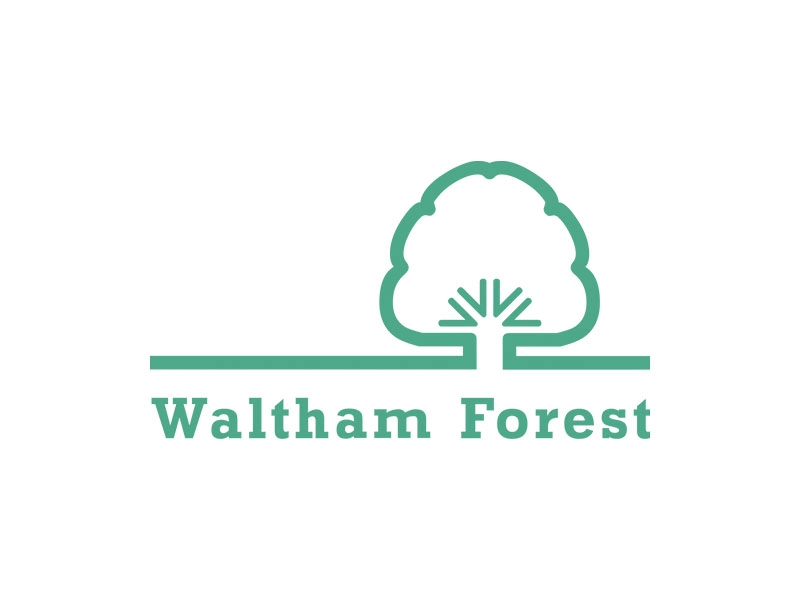 Logo of the London Borough of Waltham Forest, where ubitricity operates hundreds of public charging stations for electric vehicles.