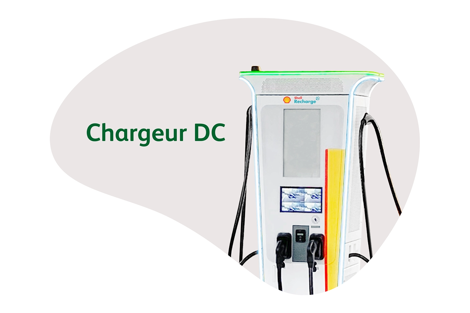 Représentation d'un chargeur Shell Recharge DC rapide qu'ubitricity utilise pour développer son infrastructure de recharge.