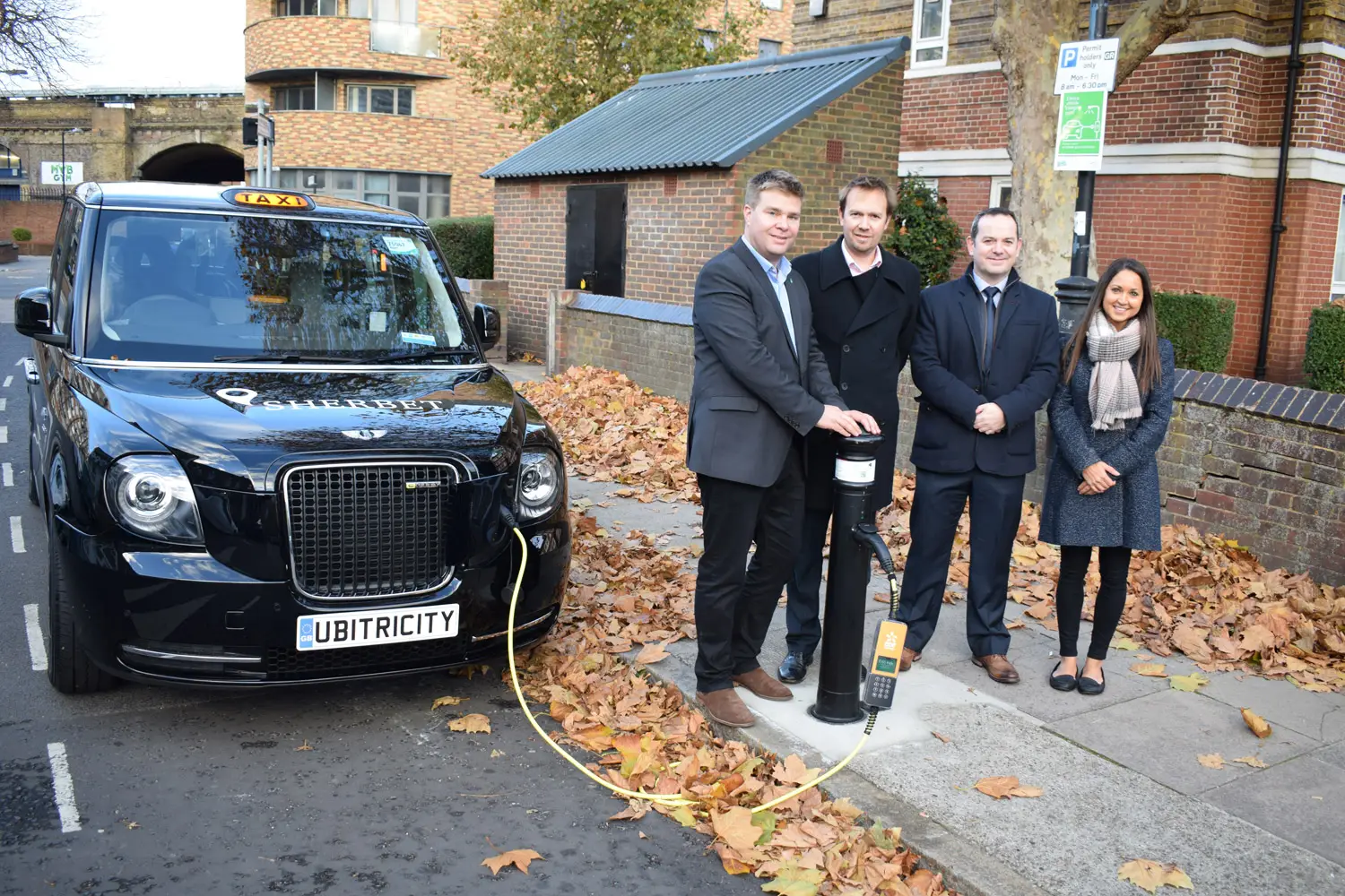 ubitricity's founder are celebrating the UK's first public lamppost charge point in London in 2018.