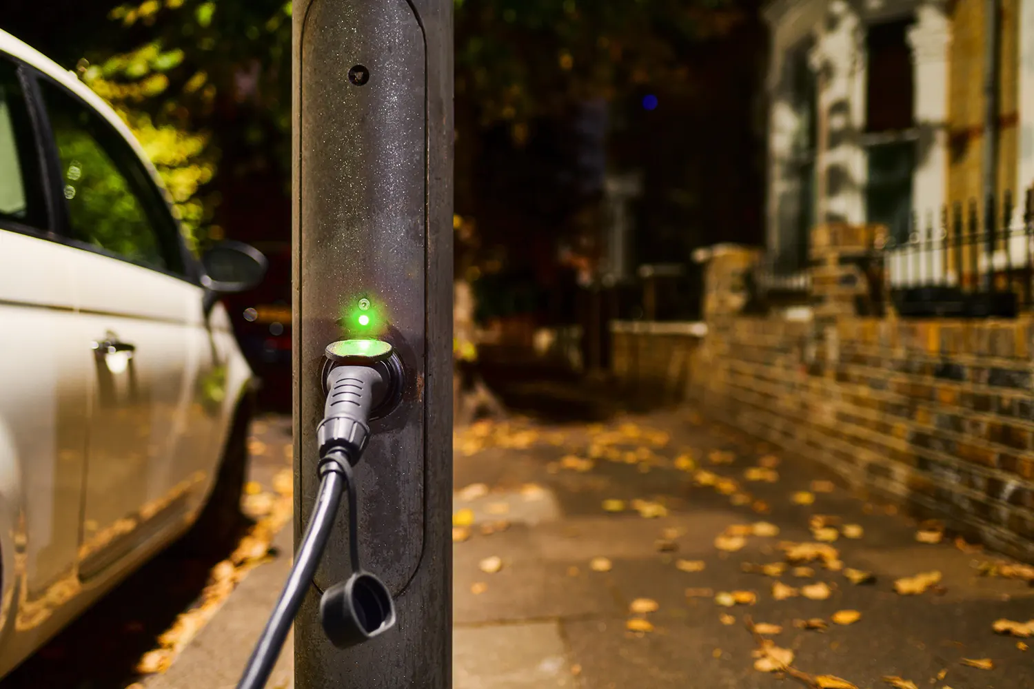An ubitricity EV lamppost charge point in Richmond and Wandsworth, London