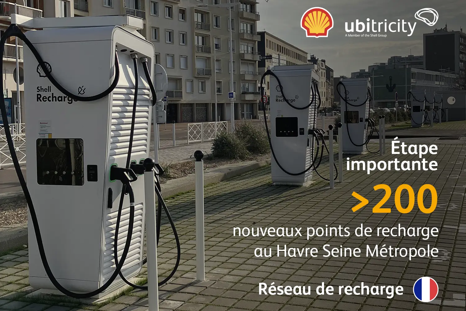 Shell ubitricity atteint une étape importante avec plus de 200 points de recharge publiques déployés sur Le Havre Seine Métropole